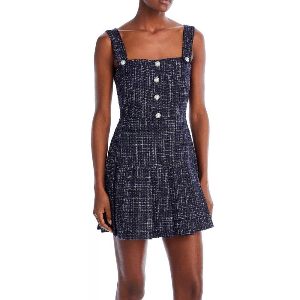 NWT$98 AQUA Tweed Sleeveless Mini Dress size L